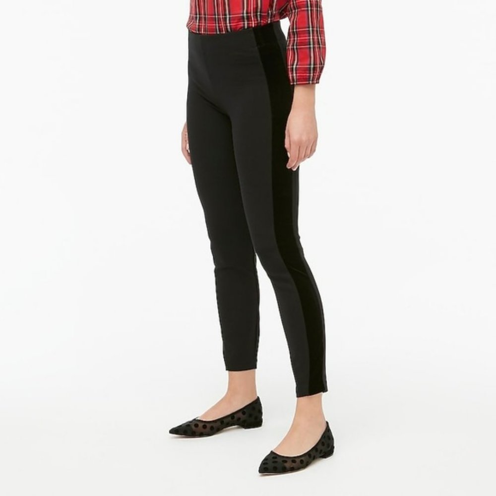J. Crew Pants 6 Gigi Black Velvet Tuxedo Stripe K2052